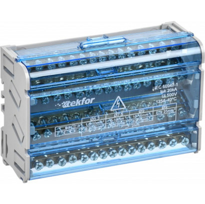 Шины на DIN-рейку (кросс-модуль) ШНК 4х15 3L+PEN TEKFOR